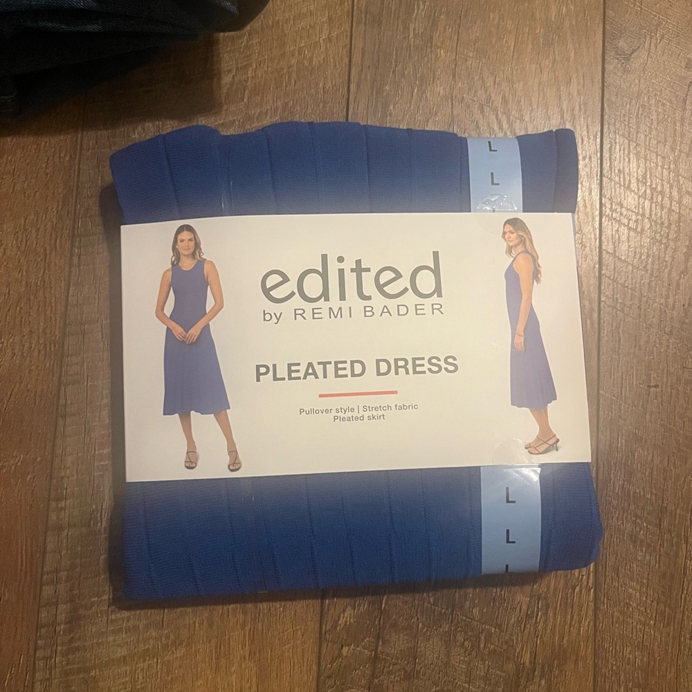 Blue Pleated Dress